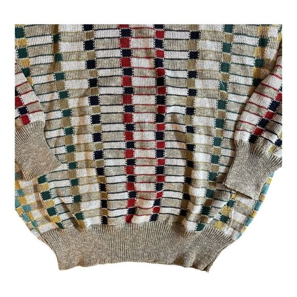 Vintage Bullock And Jones Combed Cotton Sweater Size Medium Funky Retro - Picture 2 of 7